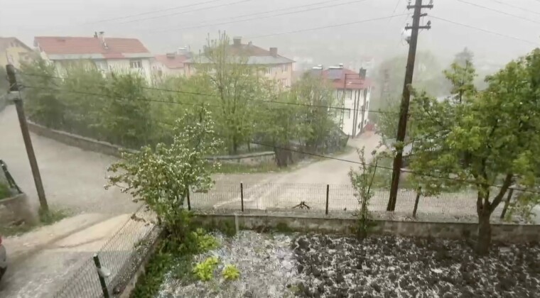 Kastamonu’da dolu ve sağanak yağış